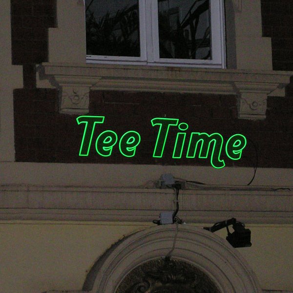 tea time, groene linelight led letter