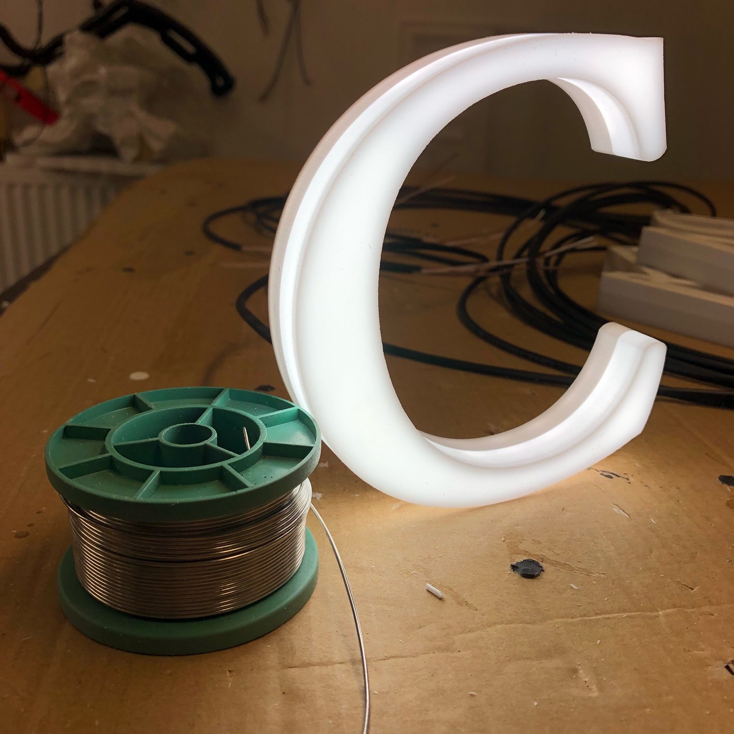 Led verlichte letter C